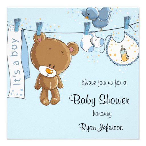 Templates For Boys Baby Shower Invitations