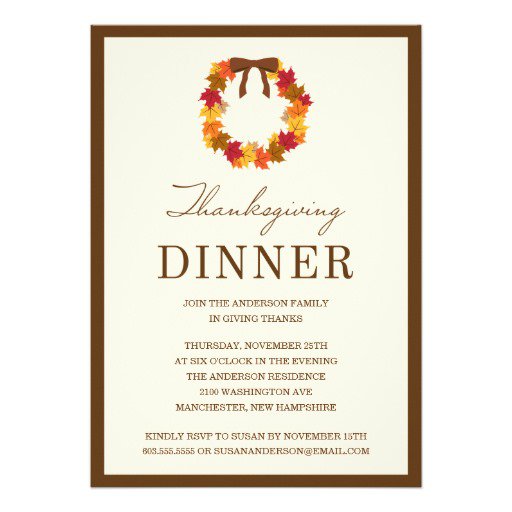 Thanksgiving Dinner Invitation Wording