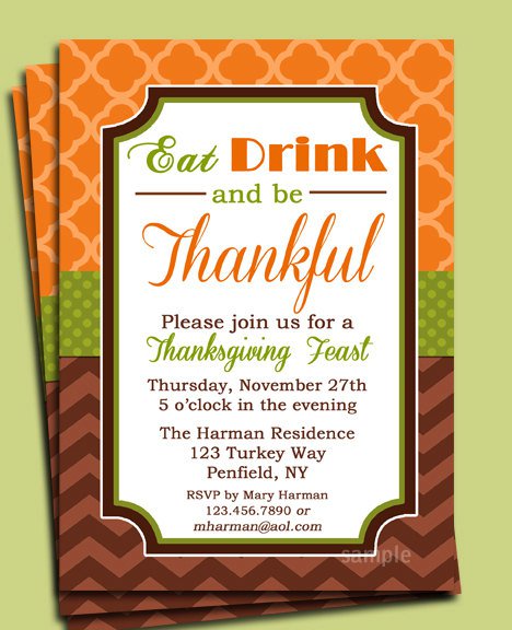 Thanksgiving Dinner Party Invitation Wording