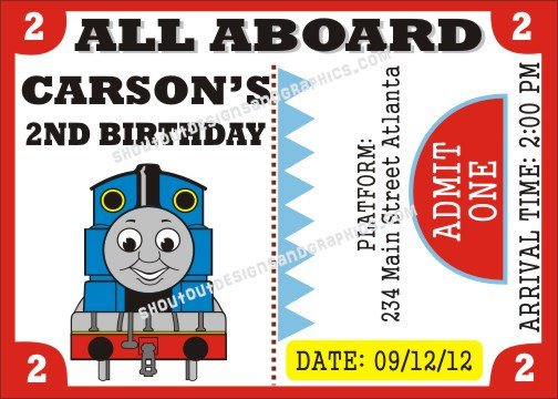 Thomas The Train Birthday Invitation Templates