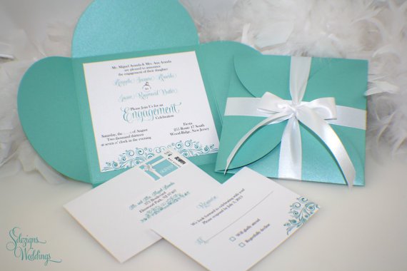 Tiffany Blue Engagement Party Invitations