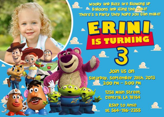 Toy Story Birthday Invitations Etsy