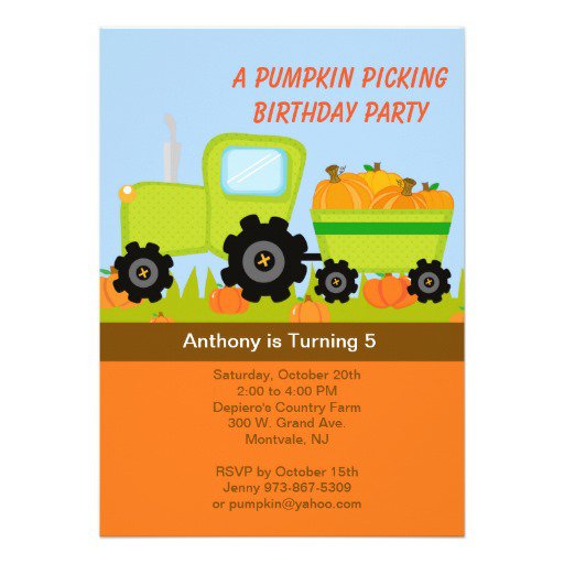 Tractor Birthday Party Invitations