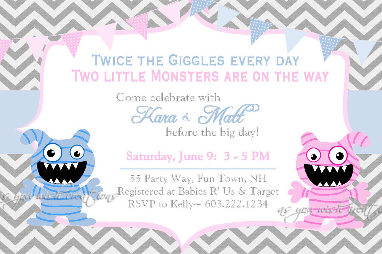 Twin Baby Shower Invitations Free