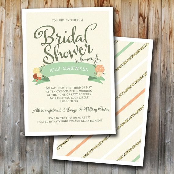 Vintage Bridal Brunch Invitations