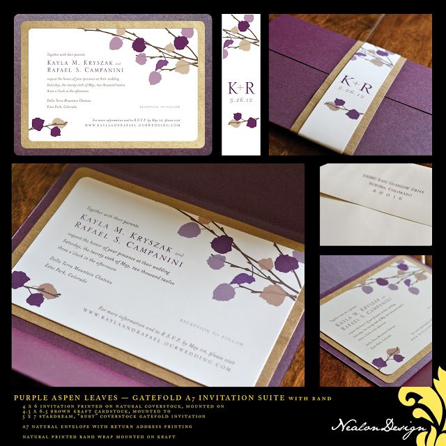 Wedding Invitations With Aspen Leaves