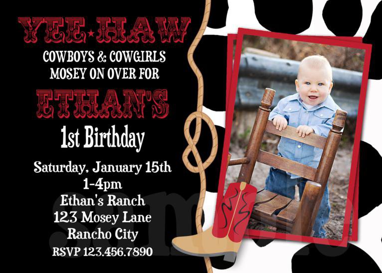 Western Party Invitations Girls