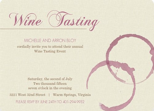 Wine Tasting Event Invitation Wording