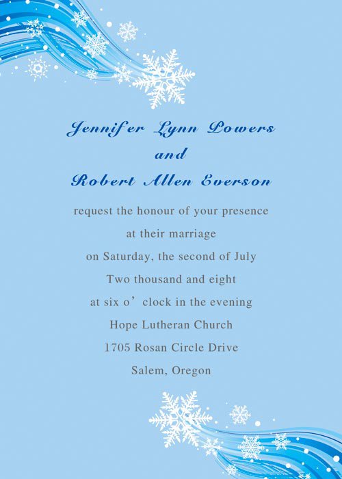 Winter Wedding Invitation Printable