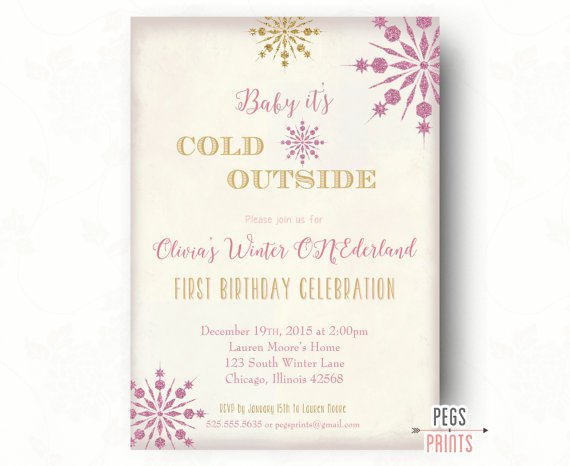 Winter Wonderland First Birthday Invitation Wording