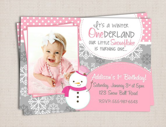 Winter Wonderland First Birthday Invitations