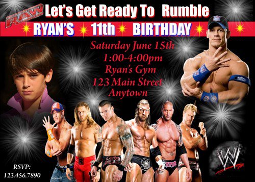 Wwe Birthday Party Invitations Free