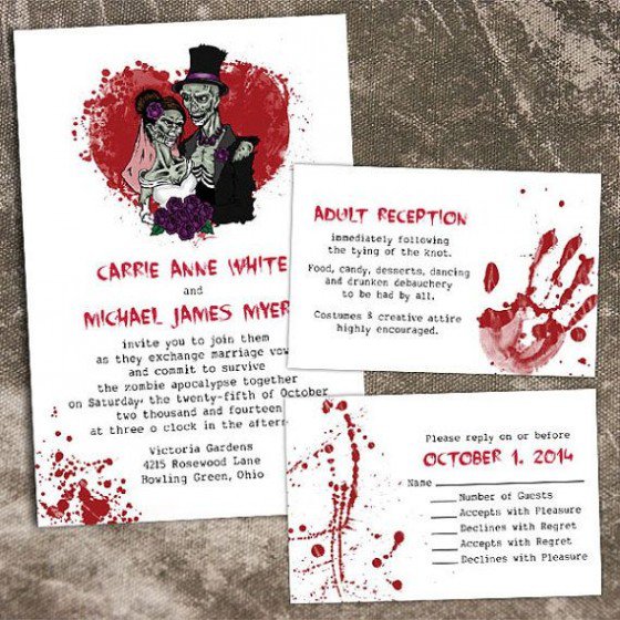 Zombie Halloween Party Invitation Wording