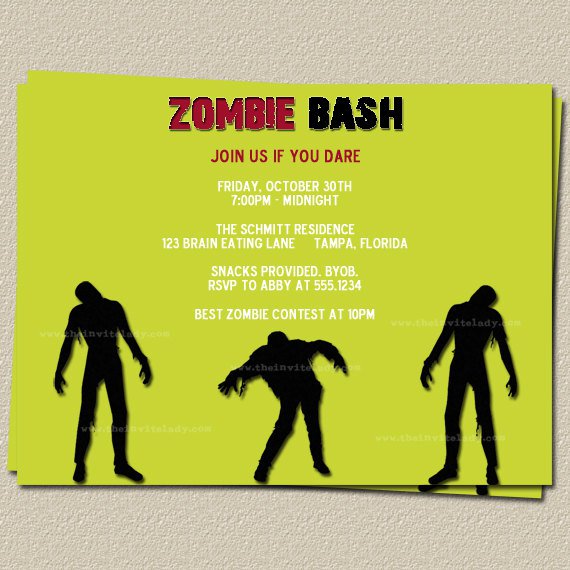 Zombie Party Invitation Wording