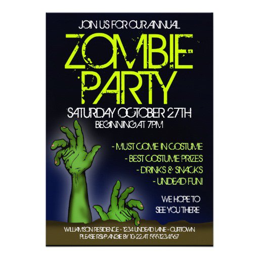 Zombie Party Invitations