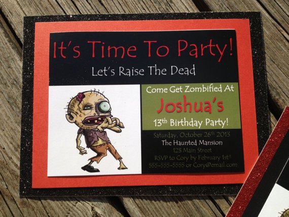Zombie Party Invitations Wording